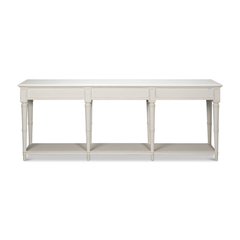 Chantal 93'' W Solid Wood Console Table, Antique White