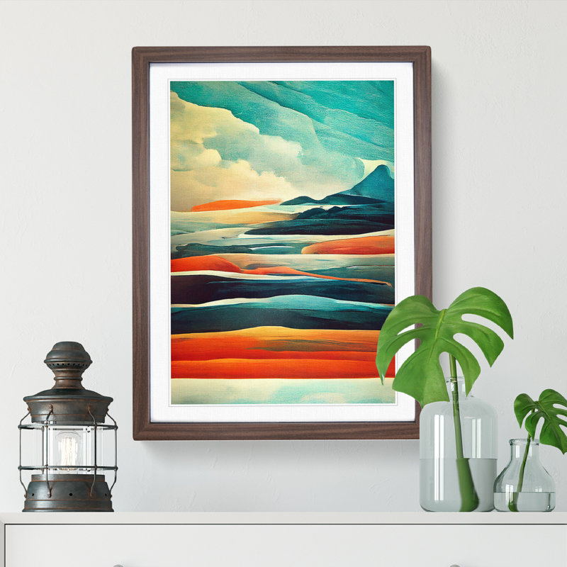 Mountain - Framed Print, 46cm H x 34cm W x 2cm D, Walnut