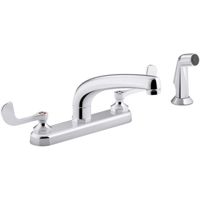 , 1.8 gpm Triton Bowe 1.5 gpm Kitchen Sink Faucet with 8-316 In. Swing Spout, Aerated Flow and Wristblade Handles