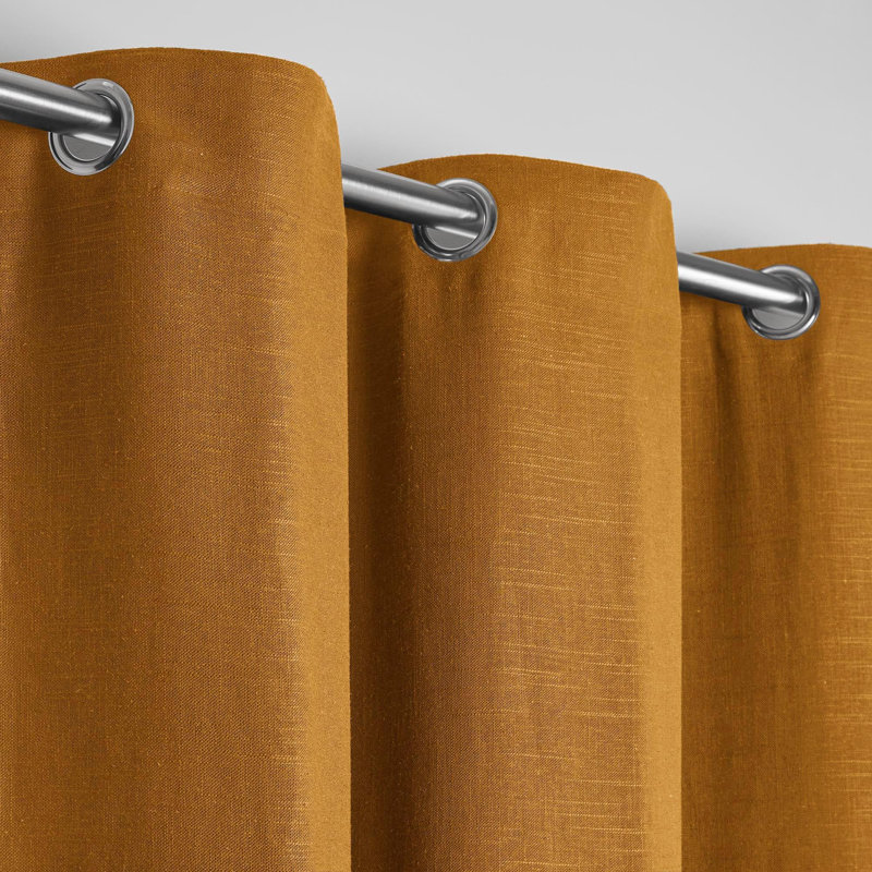 Bellavista Room Darkening Curtain Single Panel, Width 200 x Drop 280cm, Yellow