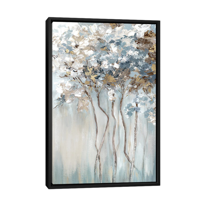 «Golden Blue Forest», reproduction d'art sur toile encadrée, H 40 po x l 26 po, Noir, Impression encadrée sans passe-partout