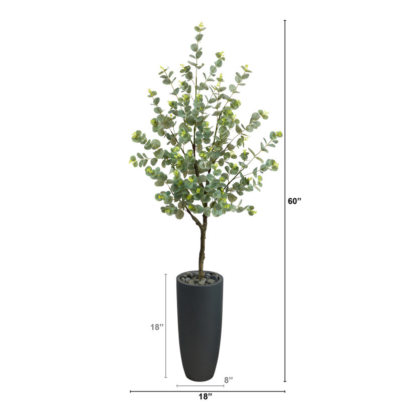 Arbre d'eucalyptus artificiel 60 po en pot