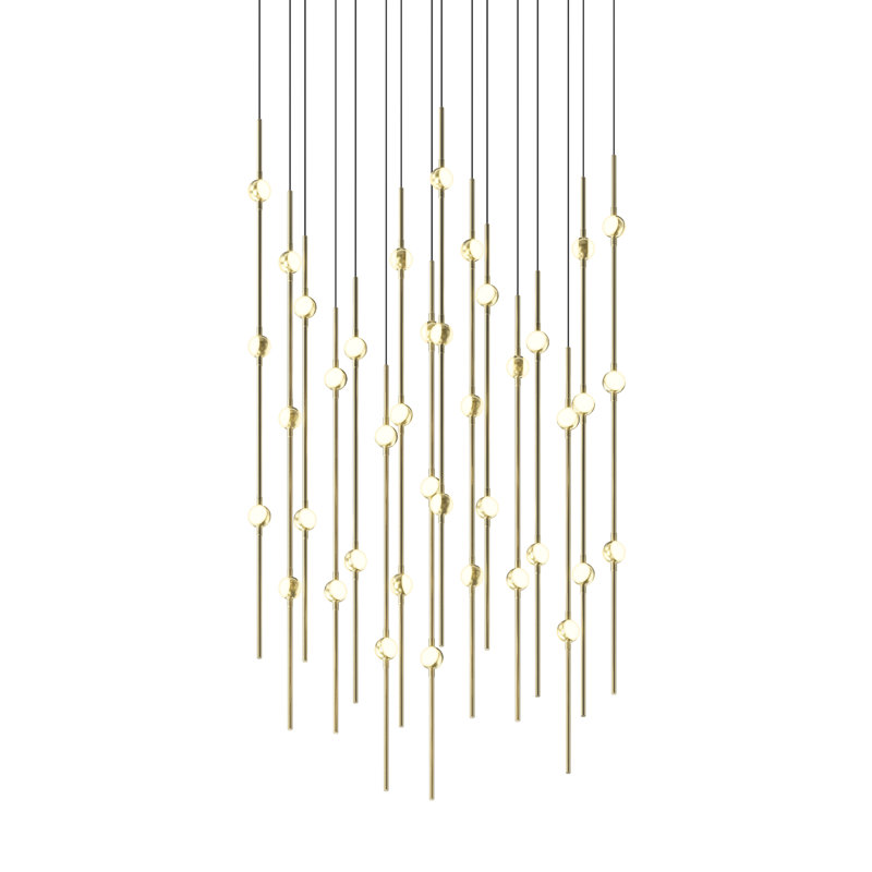 Constellation - Aries 24" Square LED Pendant - Espresso Black Fixture - White Optical Acrylic Shade - 2700K - 240" Cable