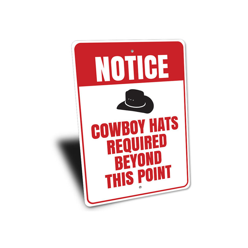 Plaque de Cowboy, H 14 po x l 10 po x P 0,04 po
