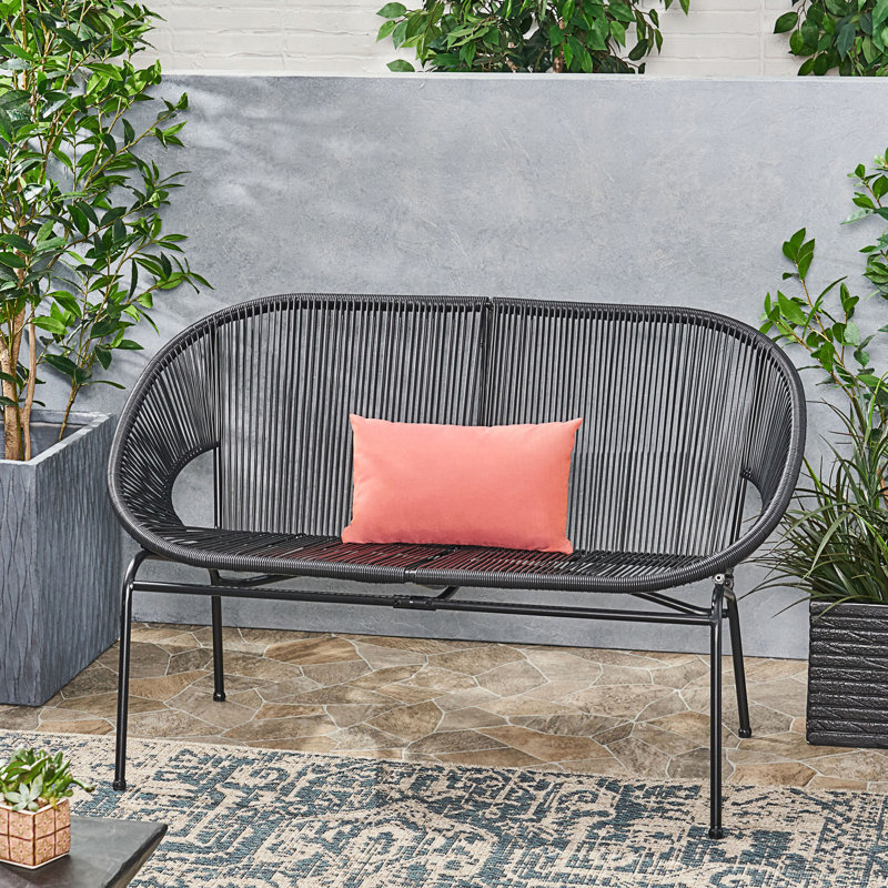 Causeuse de patio avec hamac moderne, Noir