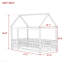 Lit simple en bois avec structure de toit, garde-corps de sécurité, gris-1740957179-1740957178