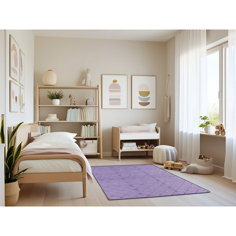 Tapis mauve à motif géométrique, Rectangle 3 pi x 5 pi