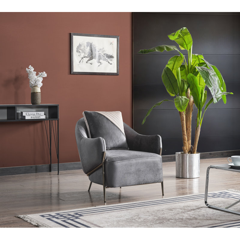 Peranza, causeuse et fauteuil d'appoint , Gris foncé