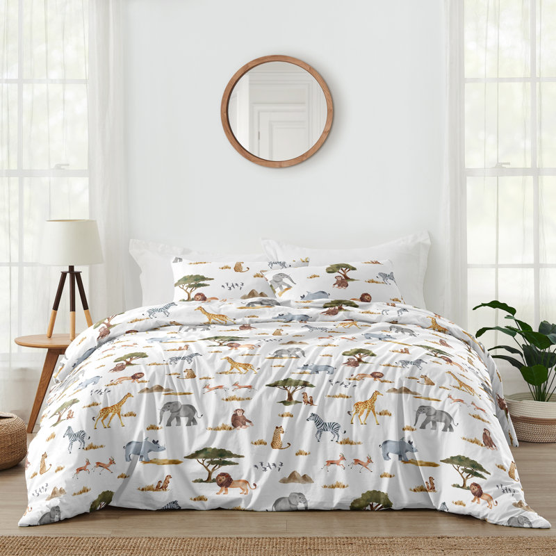 Ensemble d'édredon double / grand animaux de la jungle par Sweet Jojo Designs
