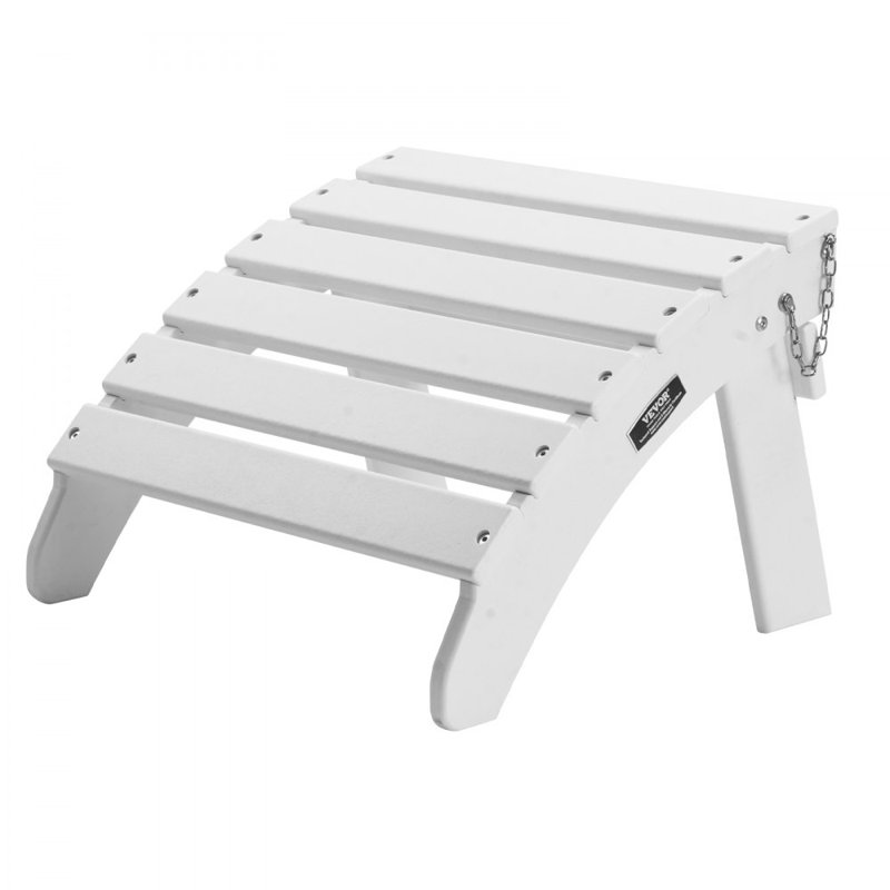 Adirondack Ottoman 17.7L x 19.7W x 13.8H Inch HDPE Folding Patio Footrest White