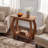 Narrow Side Table, 2-Tier Solid Wood End Table with Storage Shelf,(2,Brown)