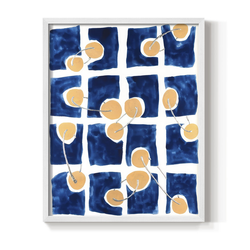 Abstract Abstract I, reproduction encadrée - bois massif, H 11 po x l 9 po, Blanc