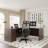 Bow Front L-Shaped Executive Desk With File Cabinet-1687212936