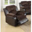 Ensemble de salon moderne 2 pièces 1 canapé 1 fauteuil inclinable à finition chocolat coussin de dossier principal avec accoudoirs