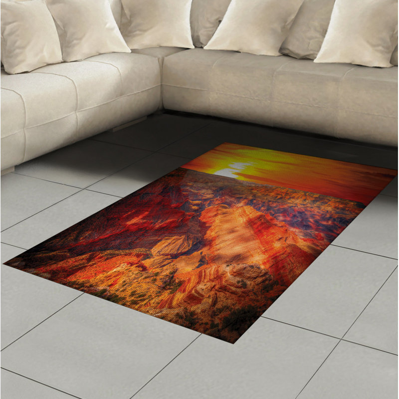 Tapis décoratif à haute densité en fibre de polyester Canyon, Rectangle— 4 pi x 5 pi 8 po