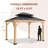 Permanent Wood Gazebo 13 Ft. W X 11 Ft. D Solid Wood Patio Gazebo -Patio Galvanized Steel Hardtop Gazebo
