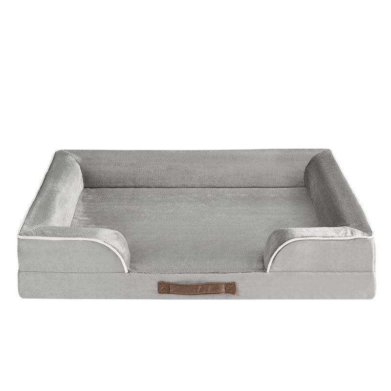 Canvey Orthopedic Suede Pet Bed, Grey, (Extra Large) 42" W x 32" D x 6.5" H