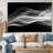 Black White Contemplative Abstraction II - Modern Waves Canvas Art Print