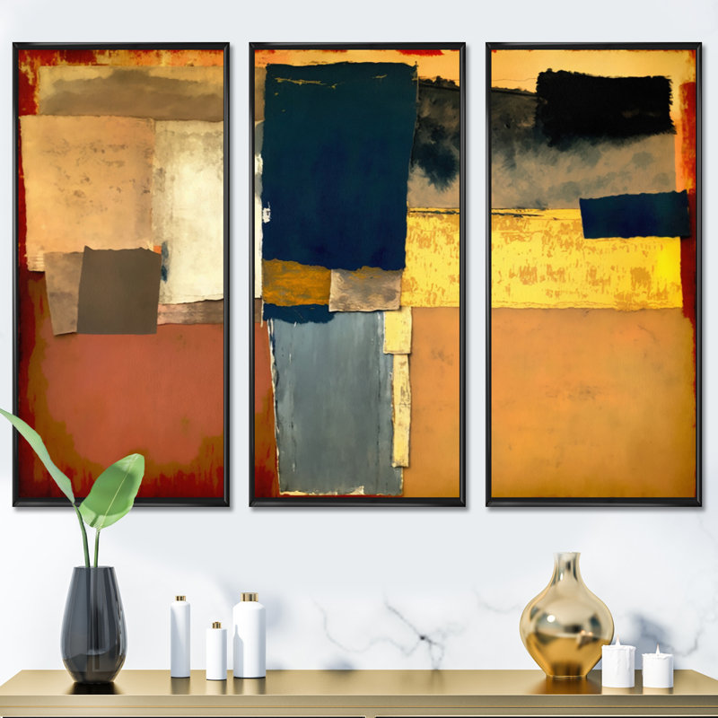 «Blue Sky Above Redend Point VI», reproduction sur toile 3 pièces, Toile encadrée noire, H 28 po x l 36 po x P 1 po