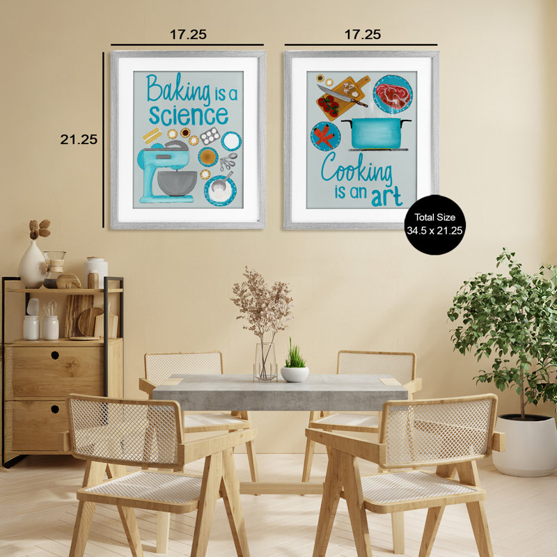 «Bake & Kitchen Expressions», ensemble de 2 impressions encadrées sous verre, design par Christine Becker, H 21 po x l 17 po
