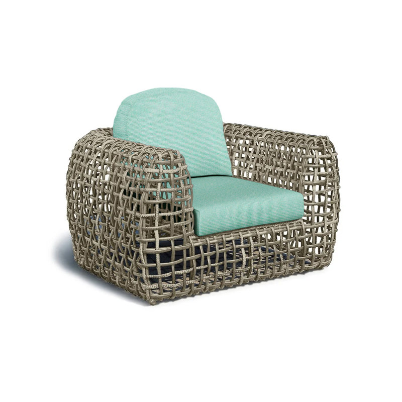 Dynasty Outdoor Armchair, Spectrum Graphite Sunbrella® Plainweave, Kubu Mushroom