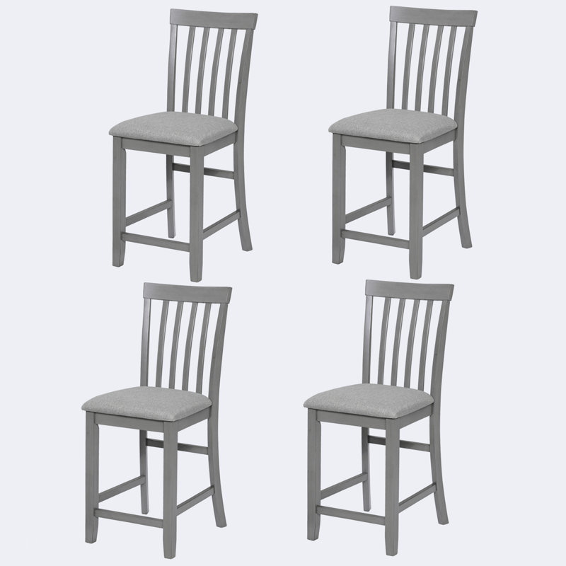 Ensemble de chaises à hauteur de comptoir pour 4 personnes, chaise de cuisine avec siège rembourré, tabouret de bar à hauteur de comptoir pour salle à manger