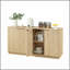 Buffet 63 po à rayures verticales avec rangement Stoarge, forme ondulée, meuble télé, pour chambre à coucher, salon, couloir, l 63 po x P 15,75 po x H 31,5 po.-92751191