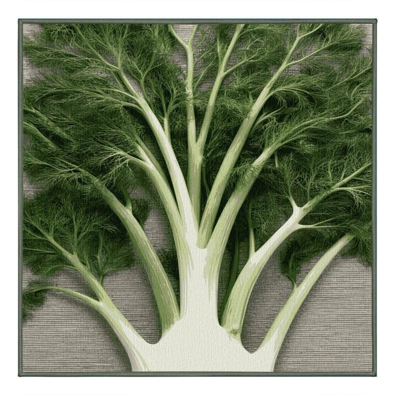 Tapis lavable en légumes Fenouil, Carré 7 pi