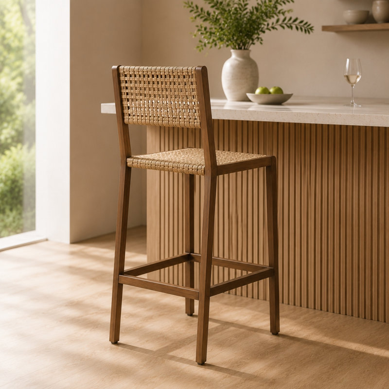 Ensemble de 2 tabourets de bar d'extérieur de qualité supérieure résistant aux intempéries, l 17,95 po x P 23,7 po x H 43,31 po, siège de piscine moderne pour la cour arrière