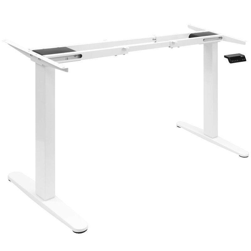Base de bureau électrique debout à deux moteurs, Blanc