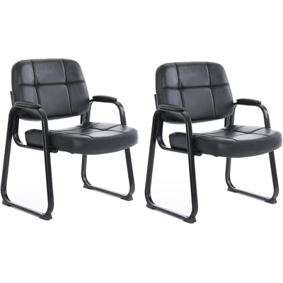CLATINA 26.8'' W Faux Leather Waiting Room Chair Guest Chairs 400LBS Capacity with Thicken Metal Frame