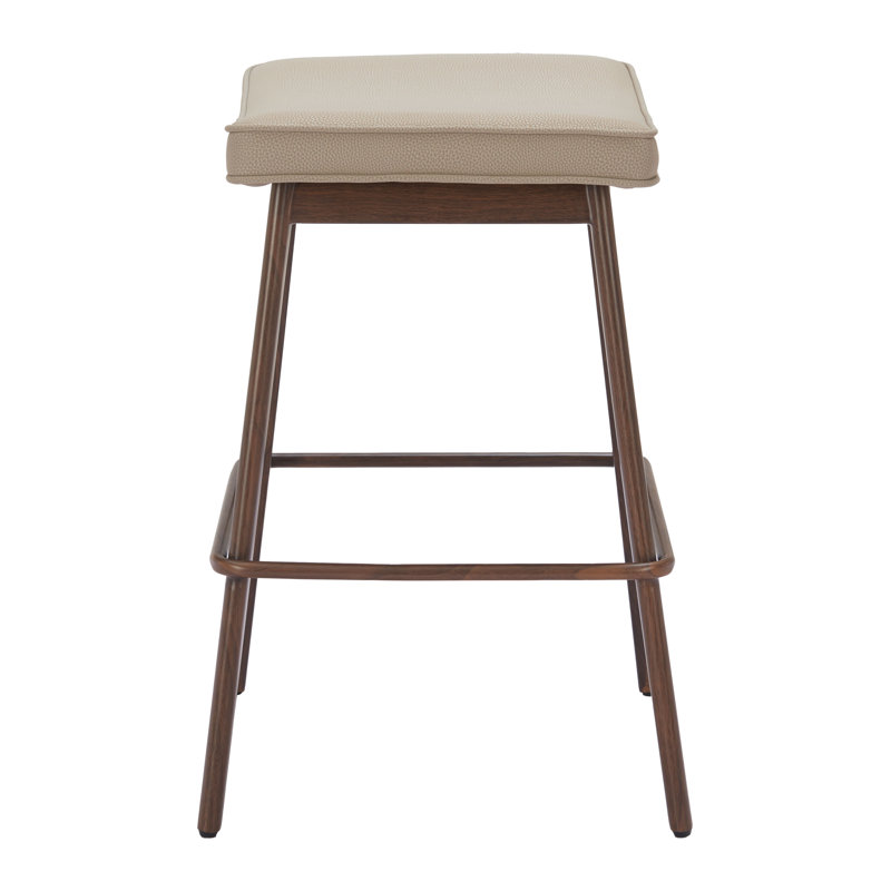 Manoff Counter Stool Beige & Walnut