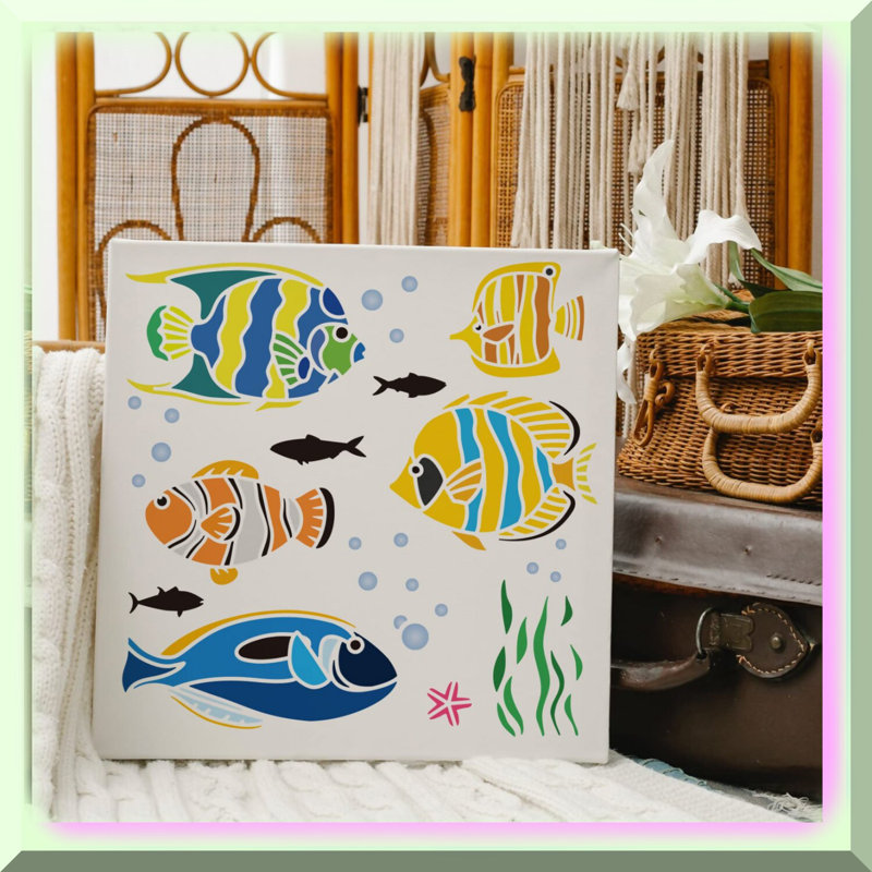 Reusable Tropical Fish Stencil