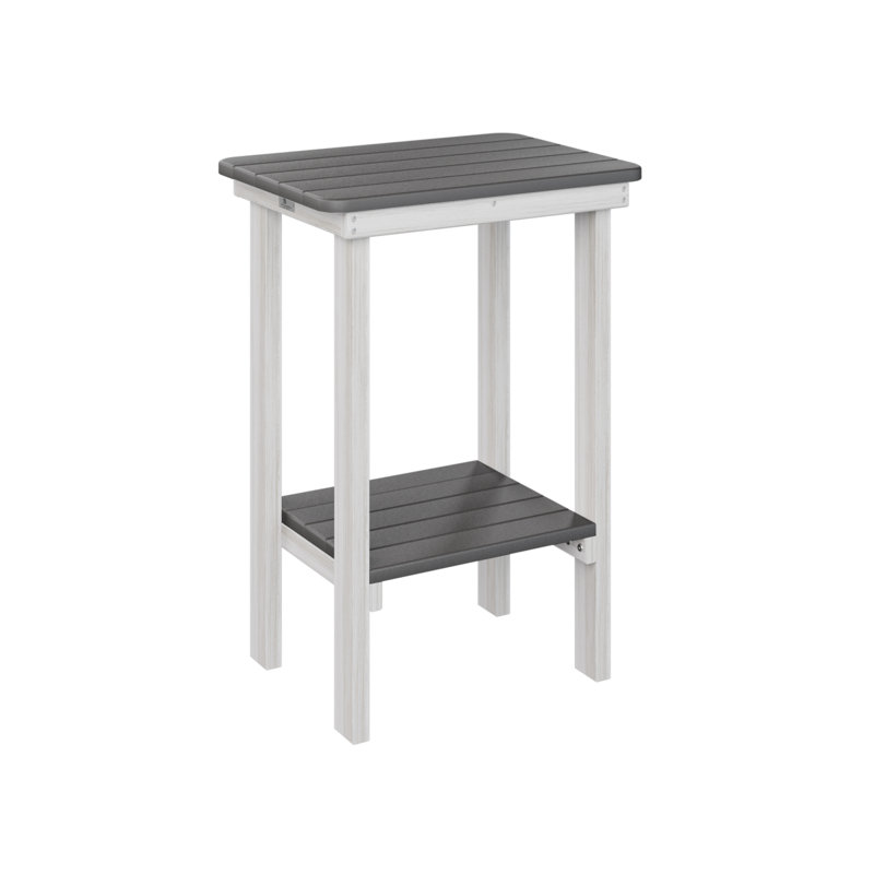 Berlin Gardens Rectangular End Counter Table, Smoke Gray, Seashell