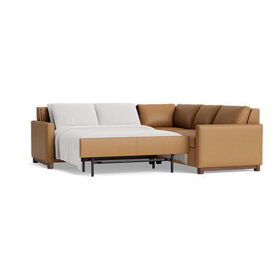 Reve Leather Sleeper Sectional (112" x 95")