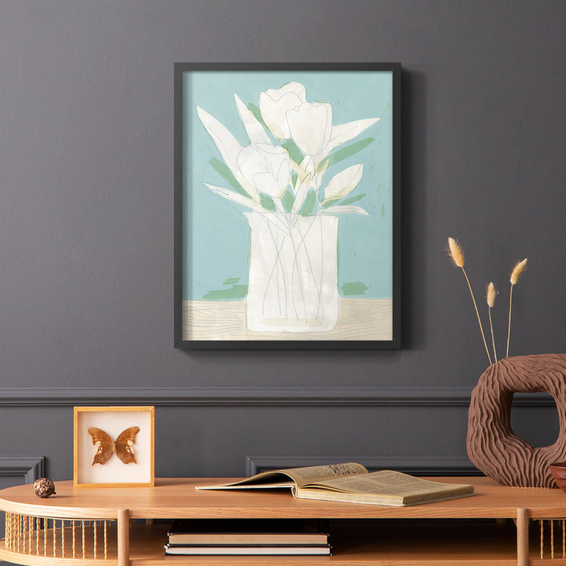 Reproduction encadrée «Mute Spring Arrangement II» - bois massif, Noir, H 10 po x l 8 po