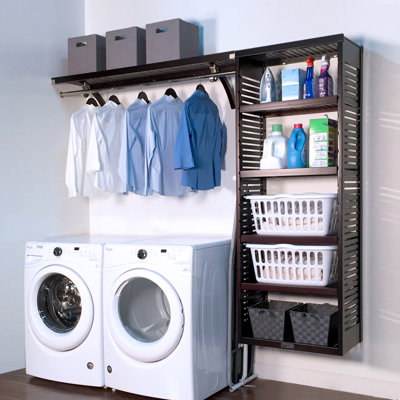 Organisateur de salle de lavage en bois massif John Louis Home