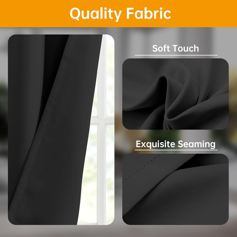 Room Divider Curtains, Blackout Ceiling Track Curtains with Hook Sound Proof Floor Curtains Perfect for Ceiling Mount Curtain Tracks Wall Divider for Room Separation (Black, W100 x H96)