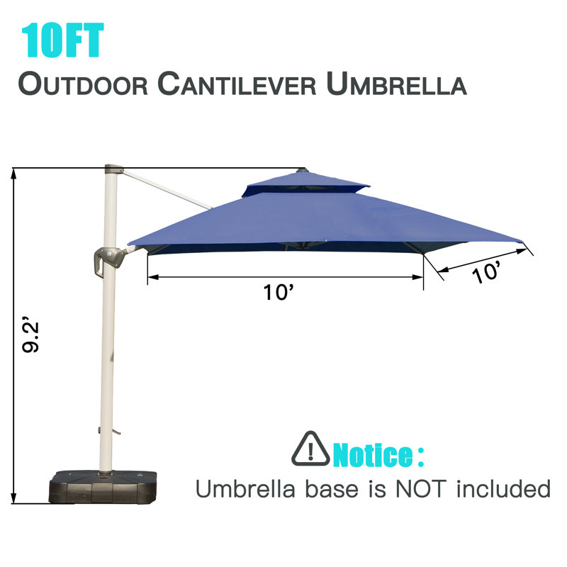 Parasol en porte-à-faux 114,57 po, Bleu marine