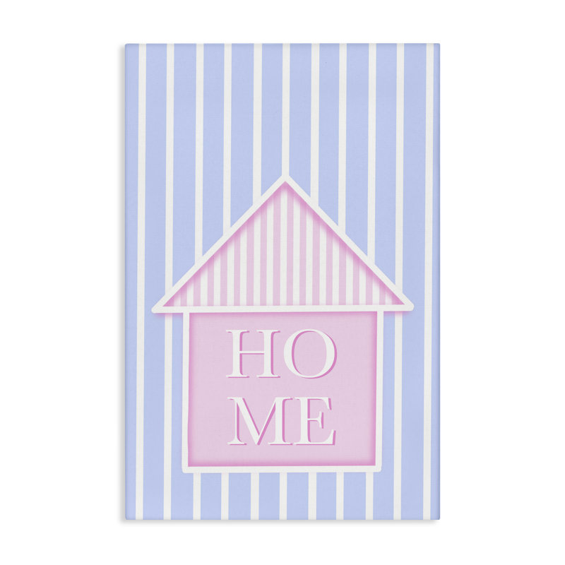 Toile Home Lettrage sur rayures, design par Pooja Dave, H 24 po x l 16 po