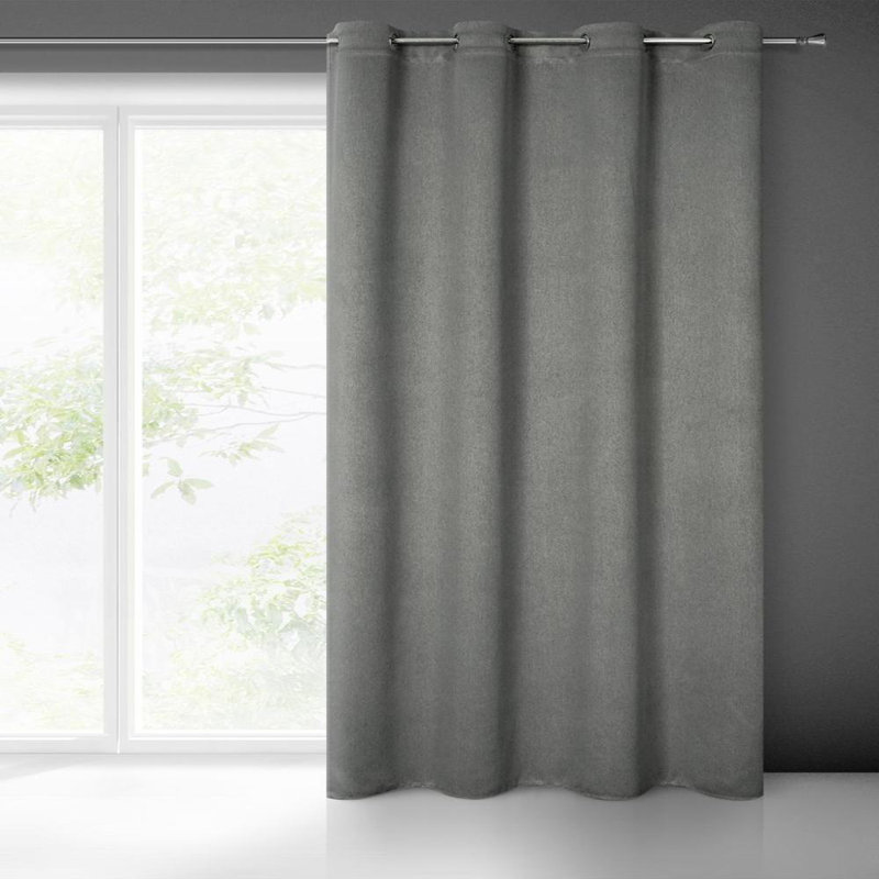 Carlo Eyelet Blackout Curtain, Dark Grey