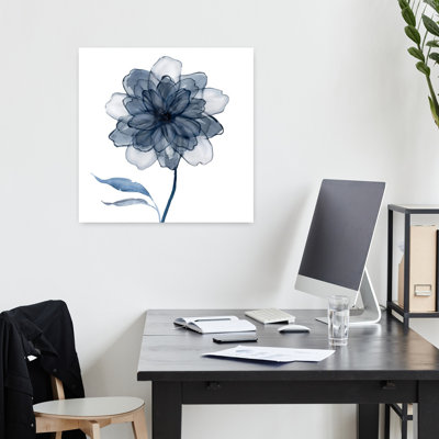 Indigo Bloom IV Abstract Delicate Elegant Flower Nature Wall Art