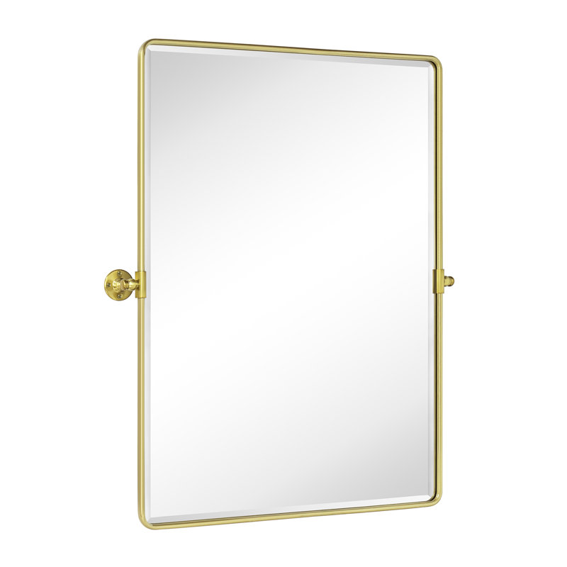 Miroir mural de salle de bain Woodvale, Or brossé, 40 po x 30 po