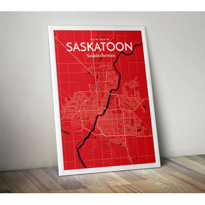 Saskatoon City Map - No Frame Print