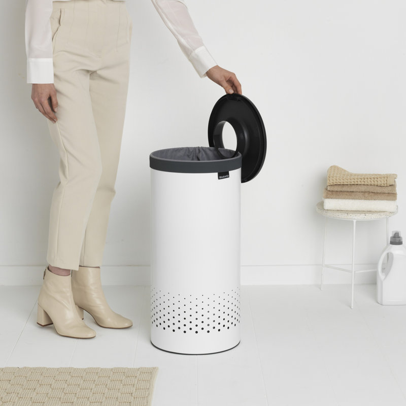 Brabantia Laundry Hamper, 9.2 Gallon (35L), White