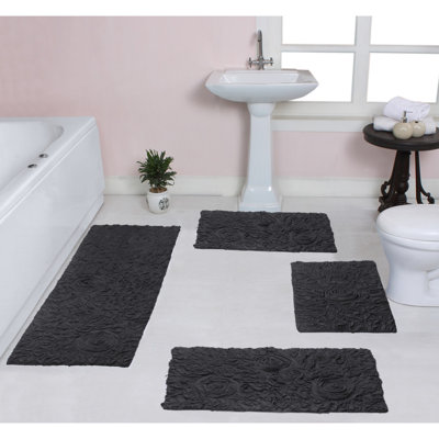 Tapis de bain 100% coton très doux et absorbant Orobosa Collection (ensemble de 4)