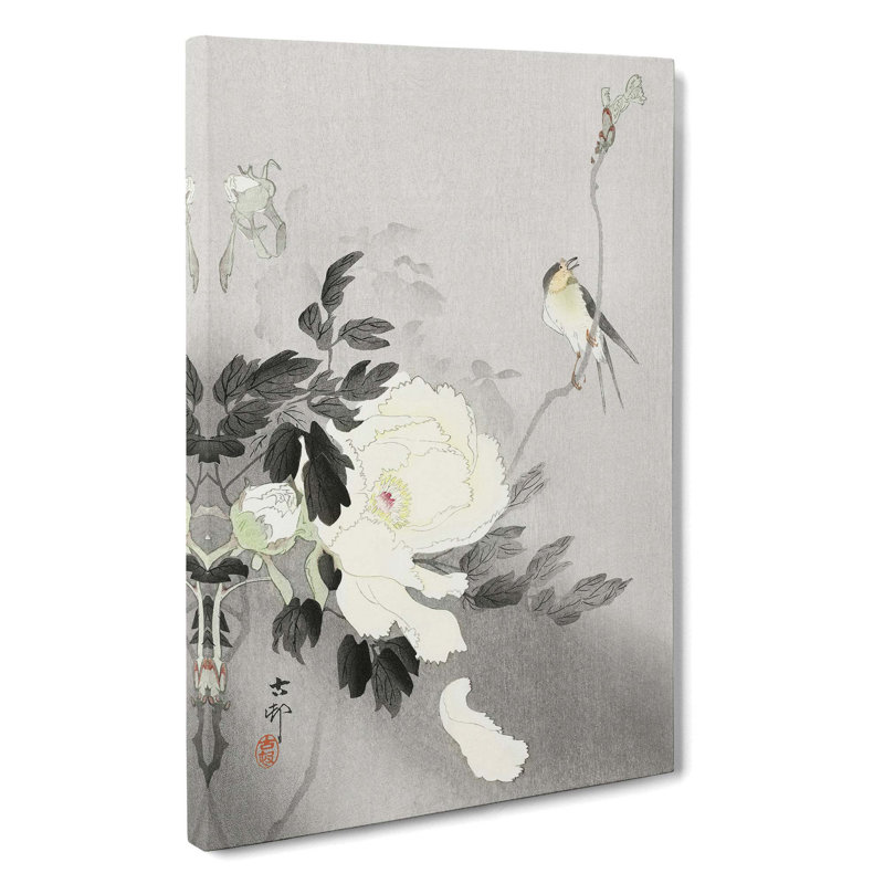 Swallow with Peony by Ohara Koson - Wrapped Canvas, 76cm H x 50cm W x 3cm D