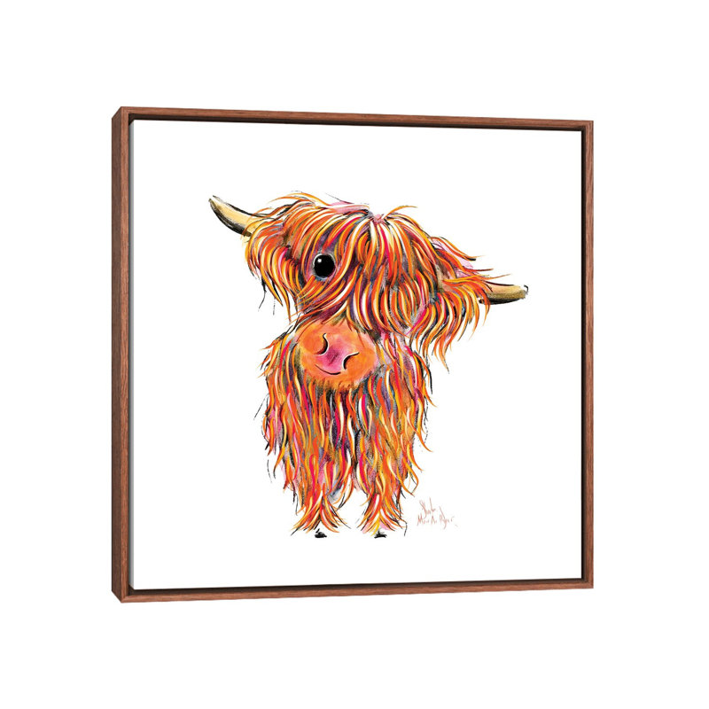 «Boo» par Shirley Macarthur - reproduction d'art, H 26 po x l 26 po x P 1,5 po, Toile avec cadre brun, Pas de tapis