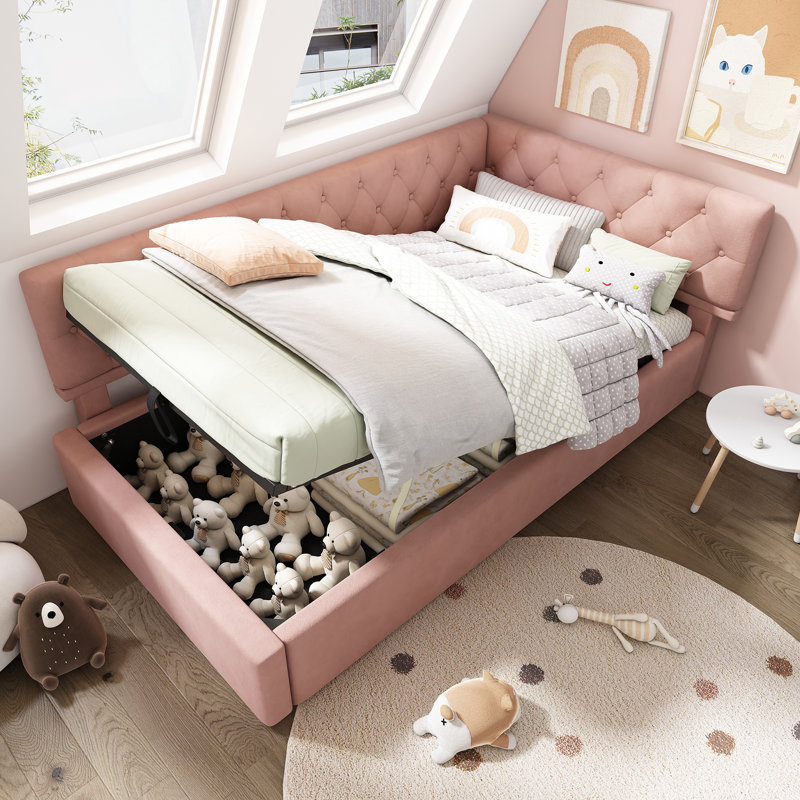 Upholstered Daybed, Pink