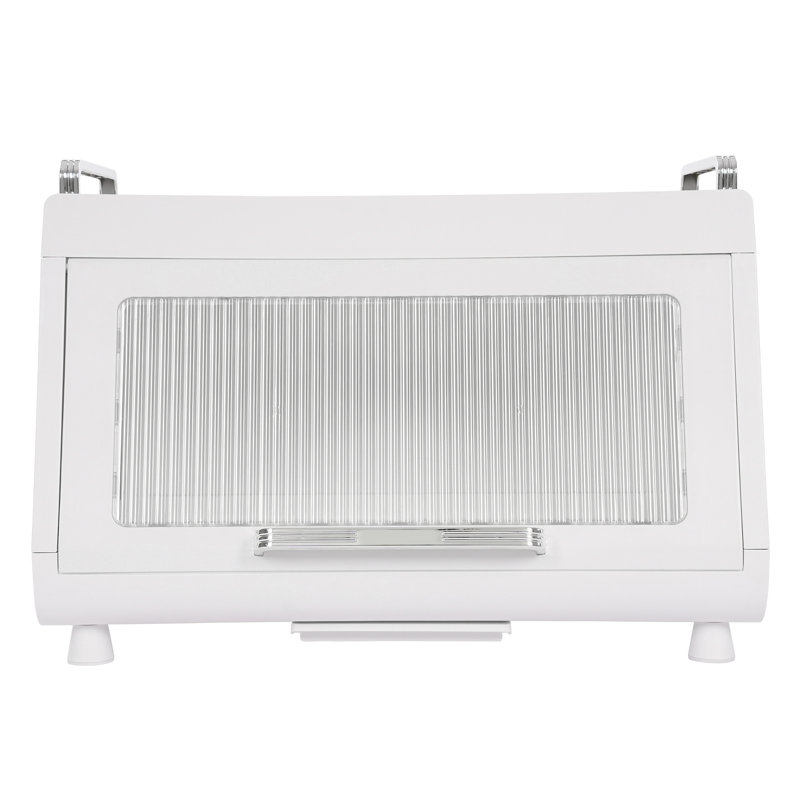 Plastic Dish Drying Rack And Drain Board With Lid Cover, White